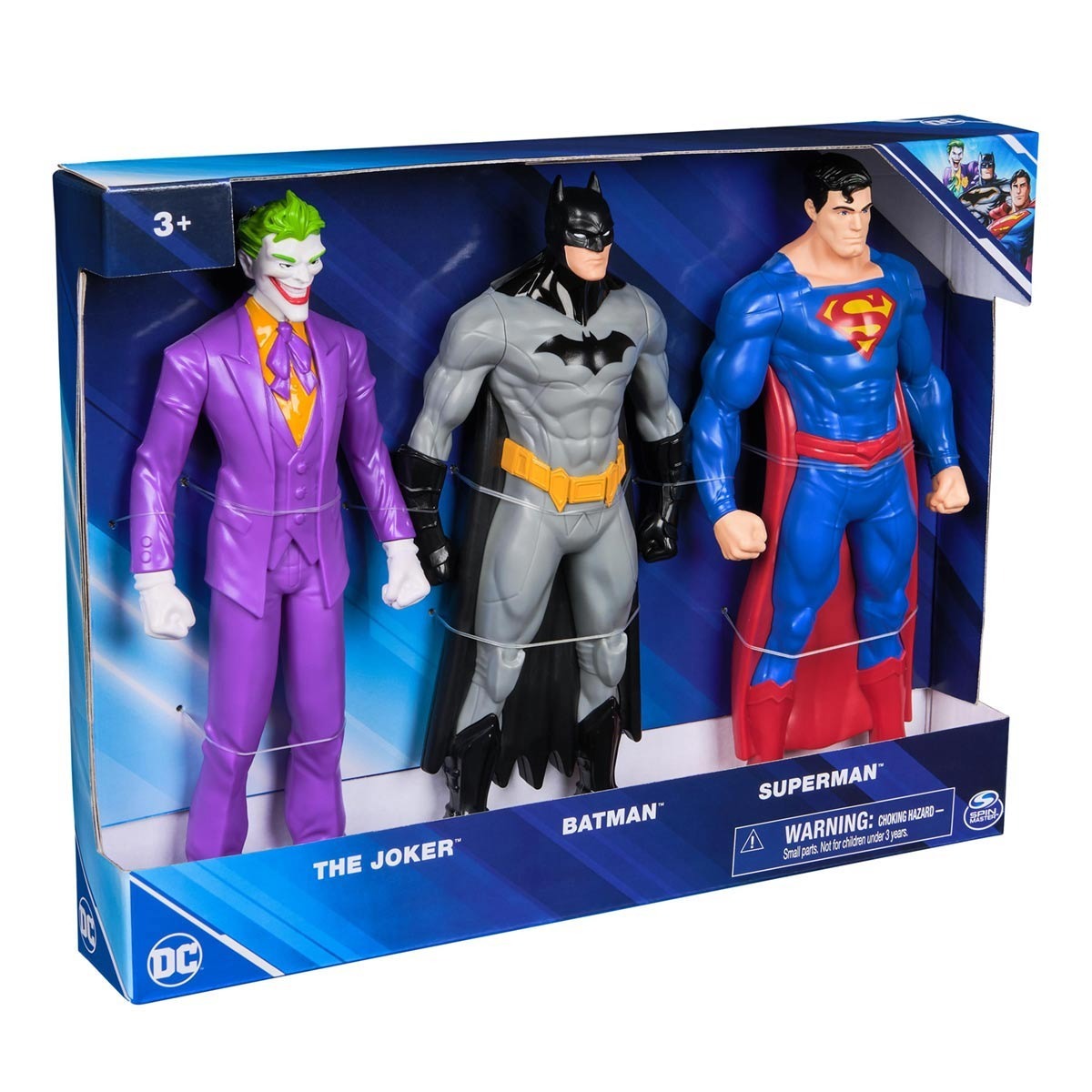 3 Bonecos Coringa, Batman E Superman De 24Cm - Dc