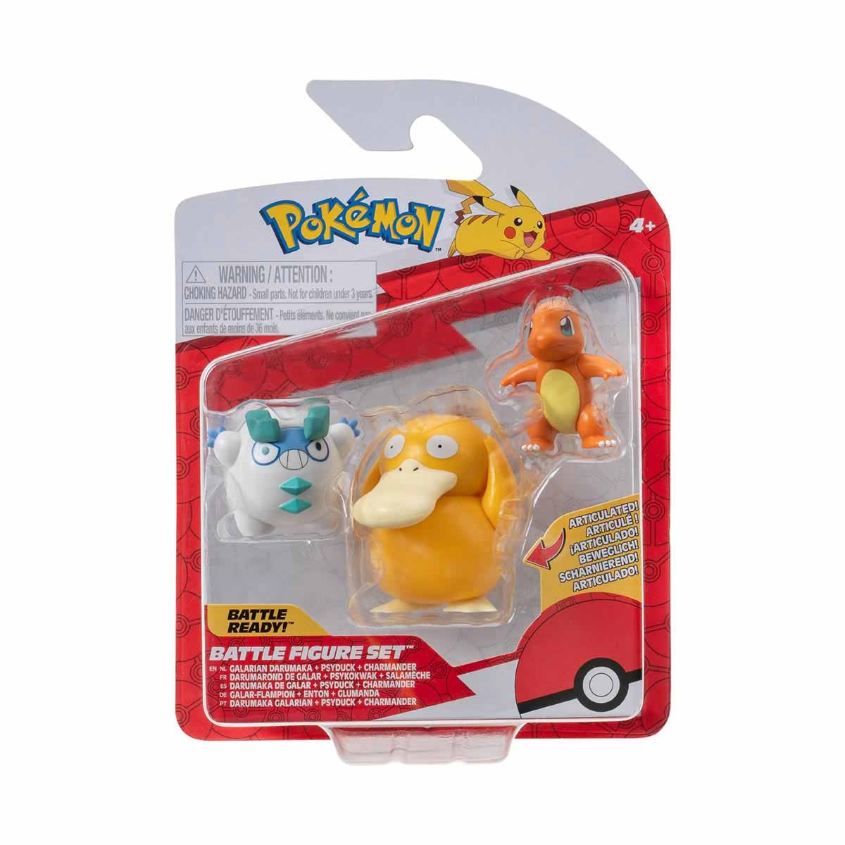 3 Bonecos Darumaka, Psyduck E Charmander - Pokemon
