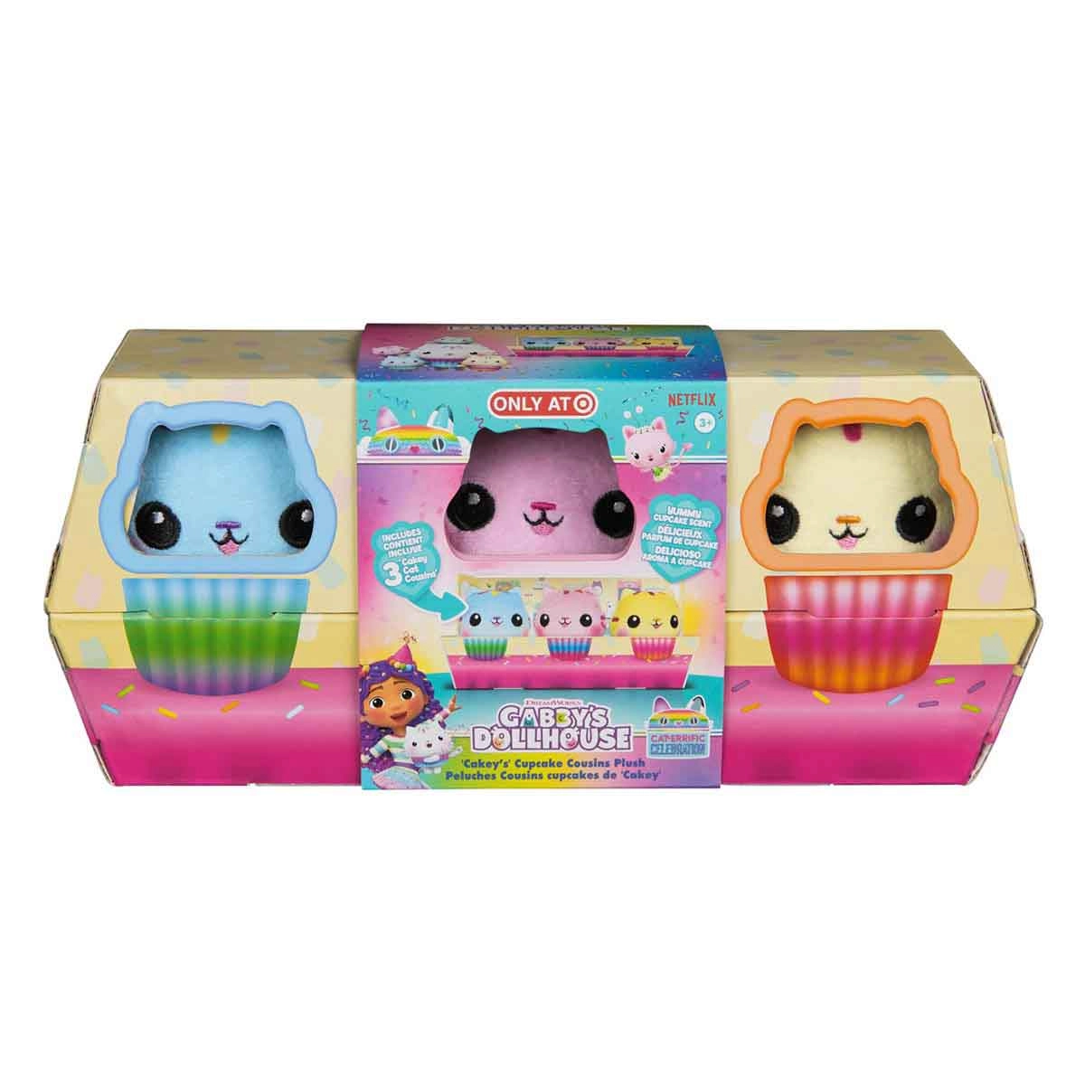 3 Pelucias Cupcake Cakey Cat (Primos) - Gabby'S Dollhouse