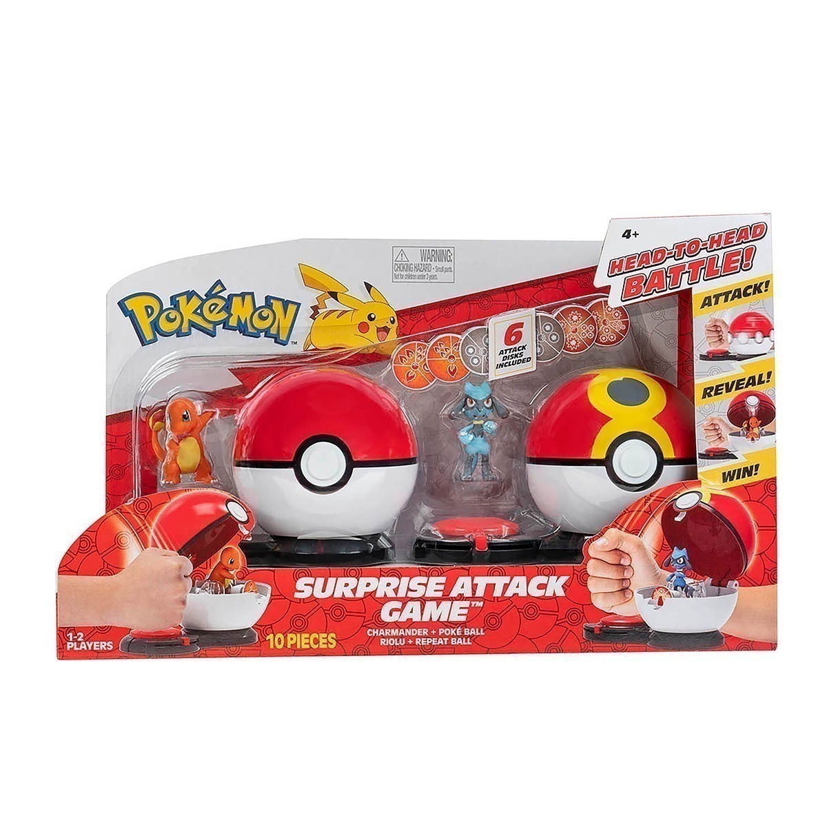 2 Pokébolas Ataque Surpresa Com Riolu E Charmander - Pokémon