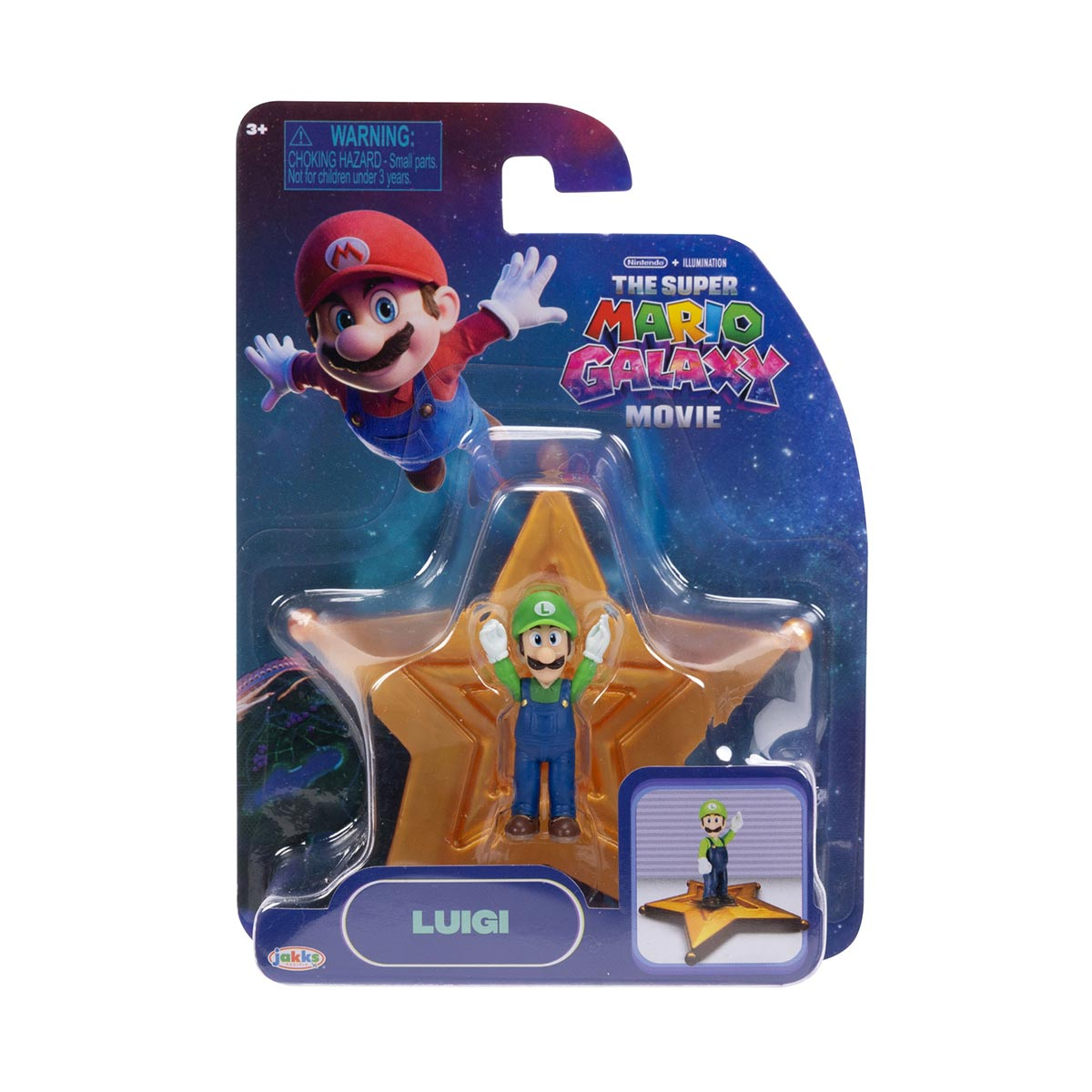 Mini Boneco Luigi de 3cm - Super Mario Galaxy, O Filme