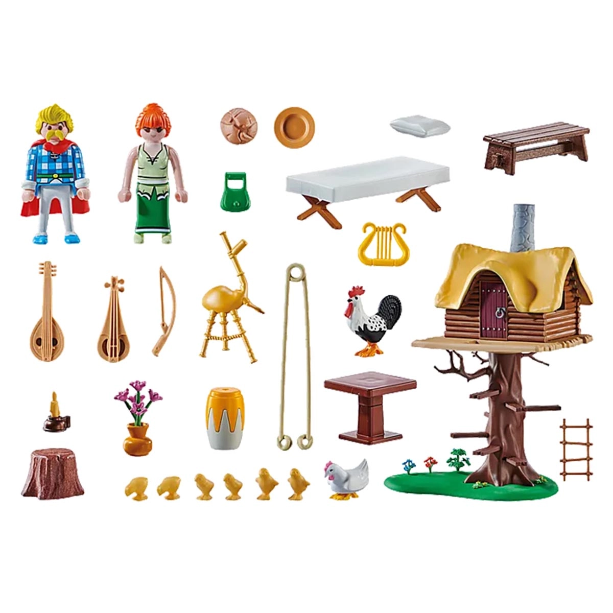 Playmobil - Cacofonix Com Casa Na Árvore - Asterix - 71016 Playmobil - Cacofonix Com Casa Na Árvore - Asterix - 71016