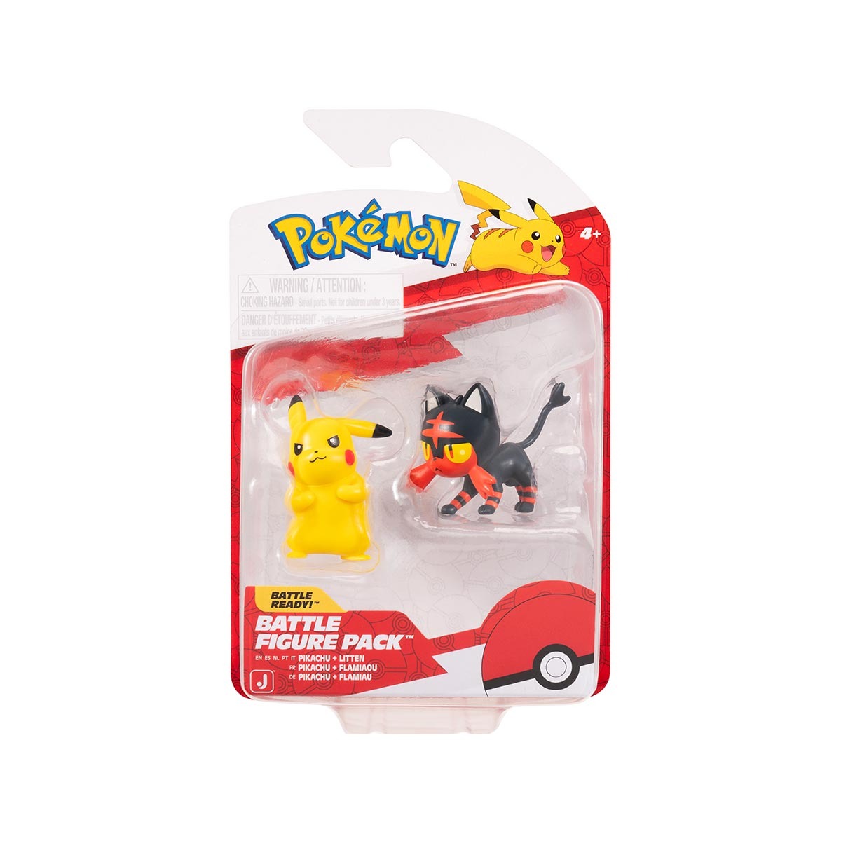 2 Bonecos De Batalha Pikachu + Litten - Pokémon