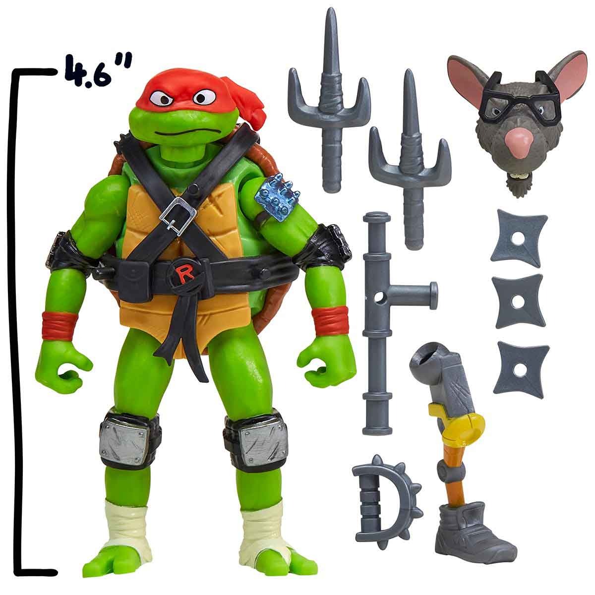 Boneco Raphael de 10cm Mix 'N Match - As Tartarugas Ninja
