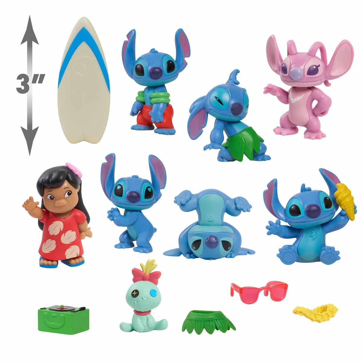 Set Deluxe Com 8 Bonecos E Acessórios Lilo &Amp; Stitch - Disney
