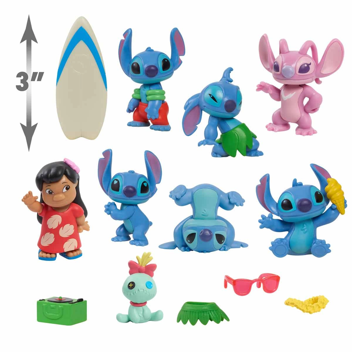 Set Deluxe Com 8 Bonecos E Acessórios Lilo &Amp; Stitch - Disney