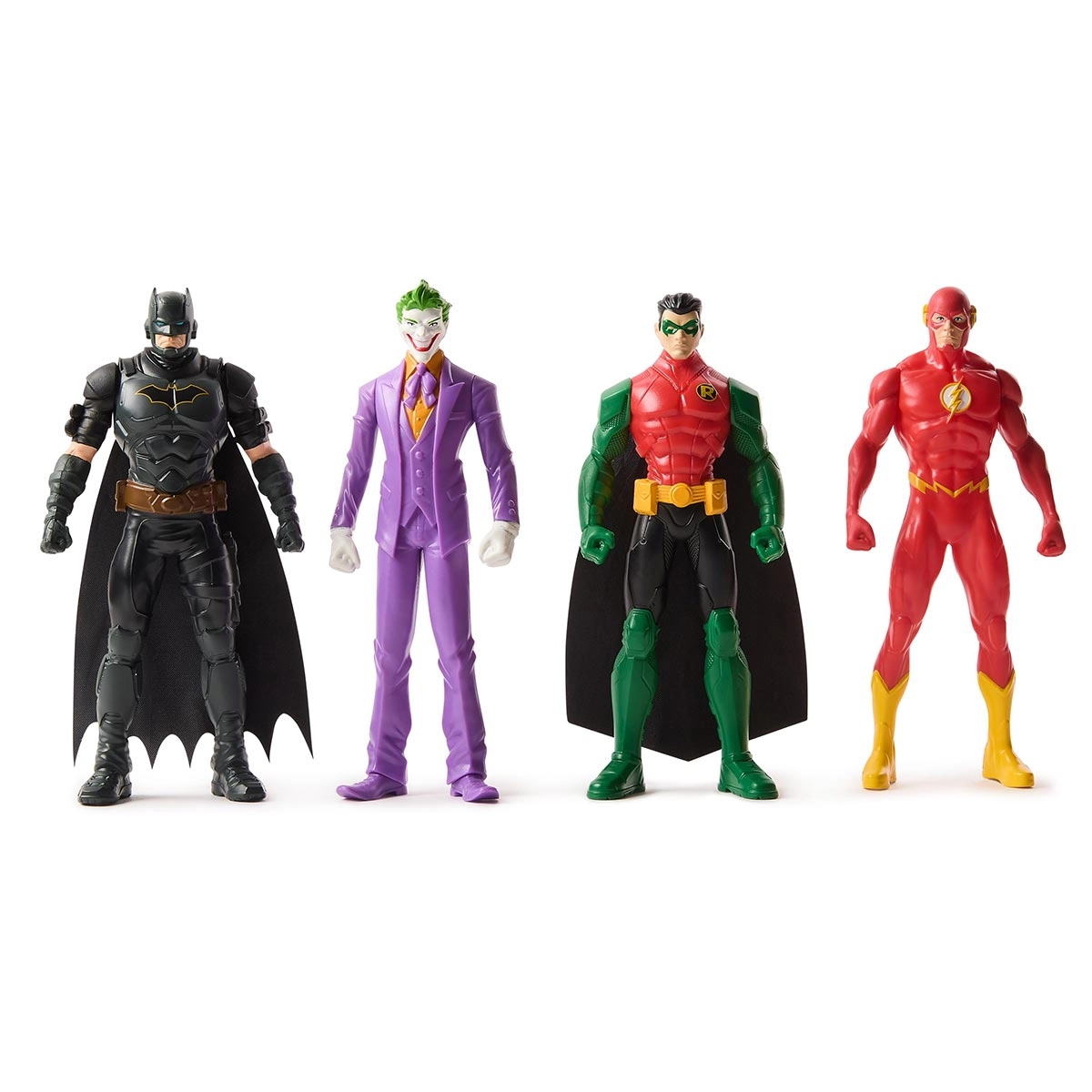 4 Bonecos Coringa, Robin, Batman E Flash De 15Cm - Batman Dc