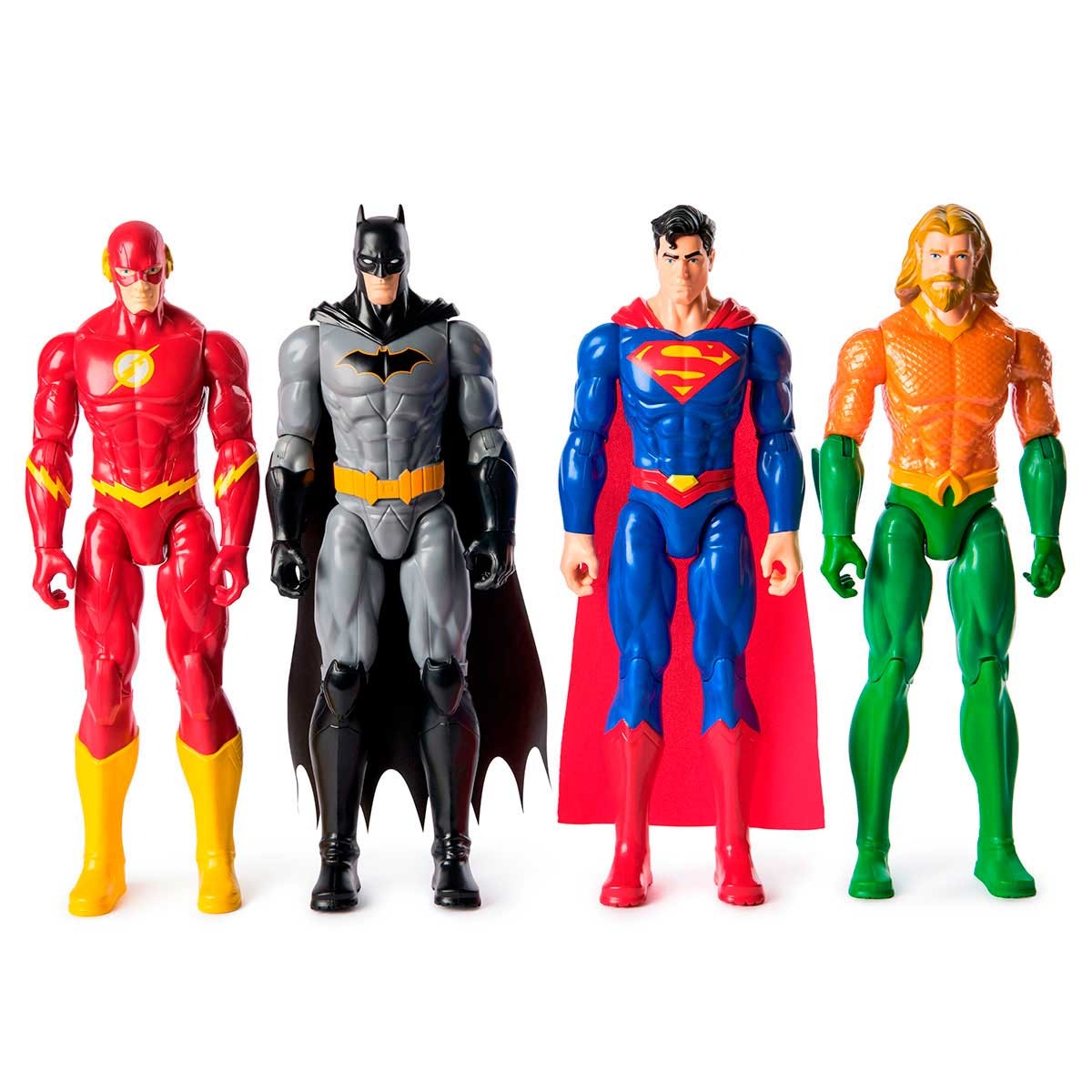 4 Bonecos Flash, Batman, Superman E Aquaman De 30Cm - Dc