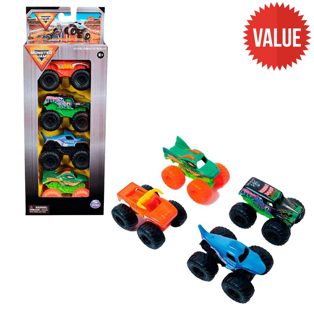 4 Carrinhos Dragon,El T. L.,Grave D.,Megalodon - Monster Jam