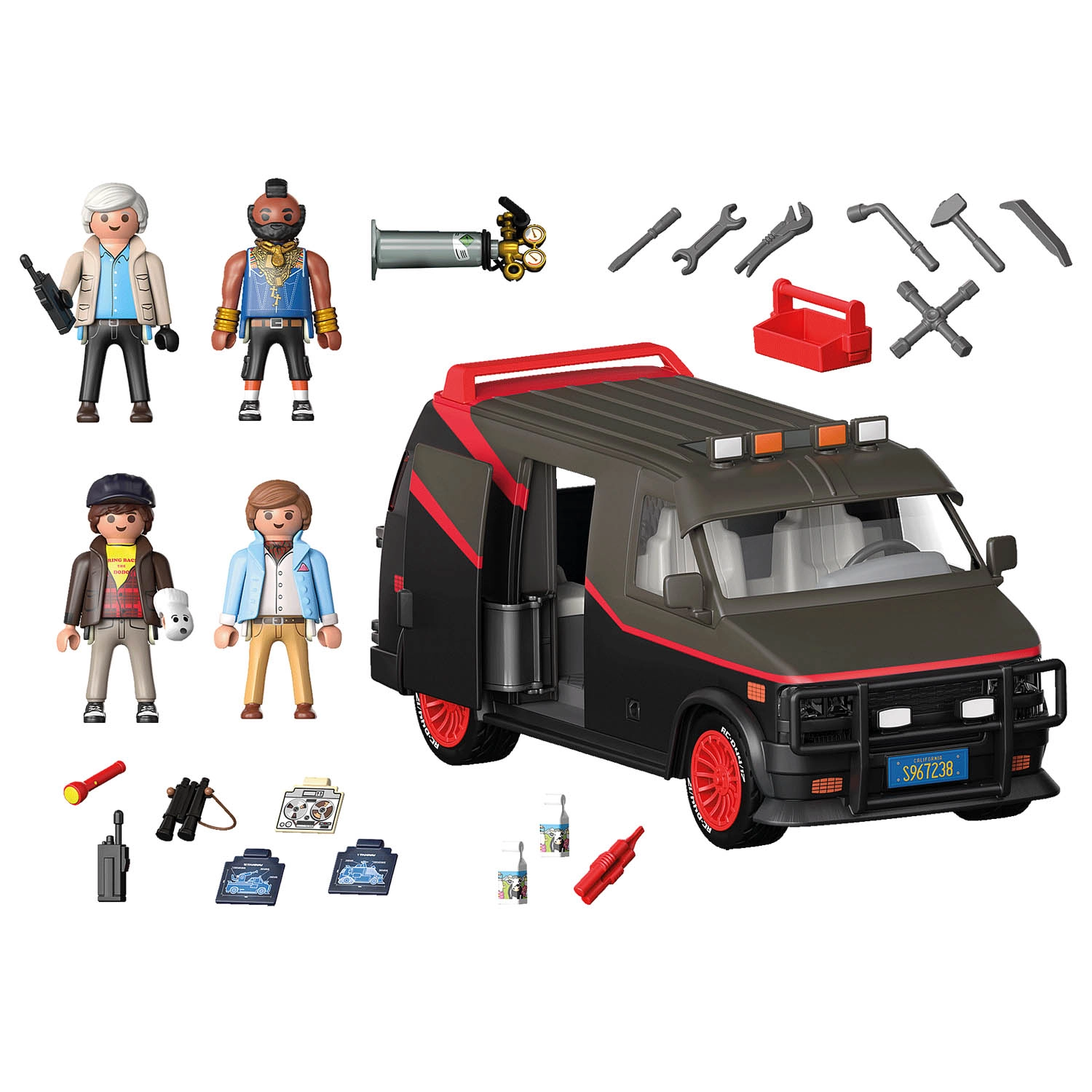Playmobil - Van Com Hannibal B.A Faceman Murdock - Esquadrão Classe A - 70750 Playmobil - Van Com Hannibal B.A Faceman Murdock - Esquadrão Classe A - 70750