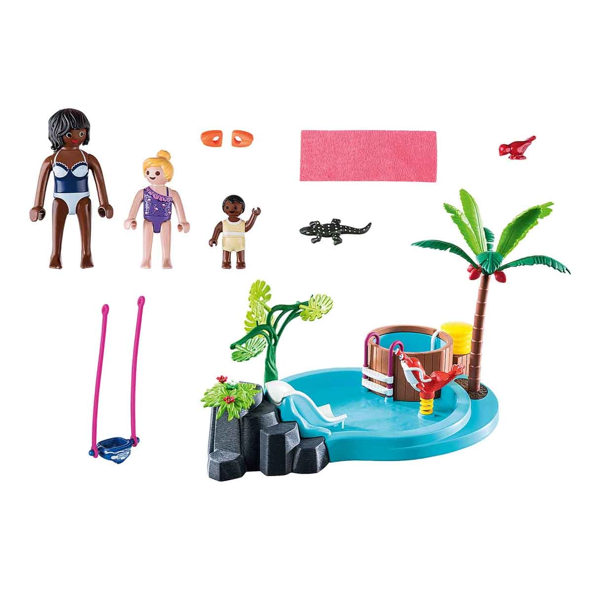 Playmobil - Piscina Infantil Com Toboágua - Family Fun - 70611 Playmobil - Piscina Infantil Com Toboágua - Family Fun - 70611