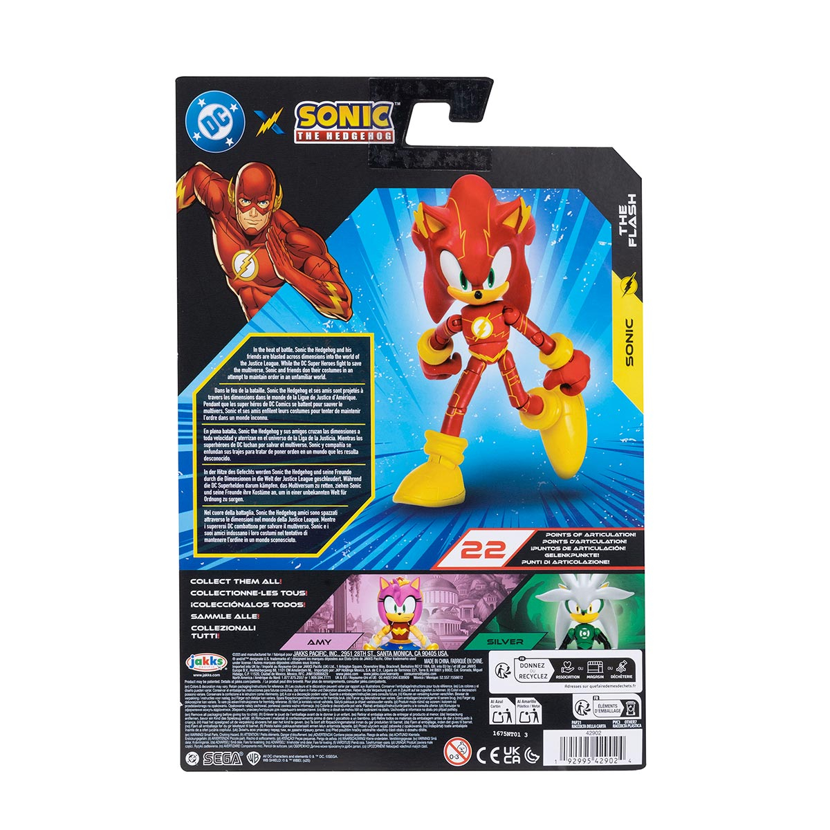 Boneco Articulado Sonic Flash de 12cm - Sonic Warner
