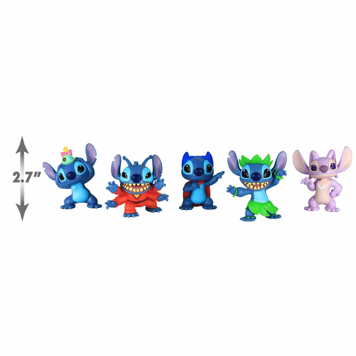 5 Mini Bonecos De 7Cm Do Stitch Colecionaveis - Disney