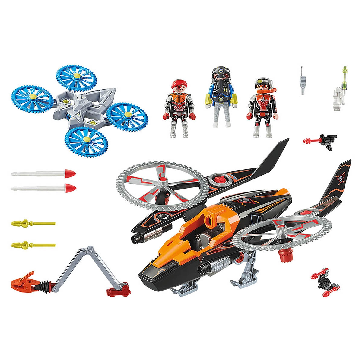 Playmobil - Piratas Galácticos Com Helicóptero - Galaxy Police - 70023 Playmobil - Piratas Galácticos Com Helicóptero - Galaxy Police - 70023