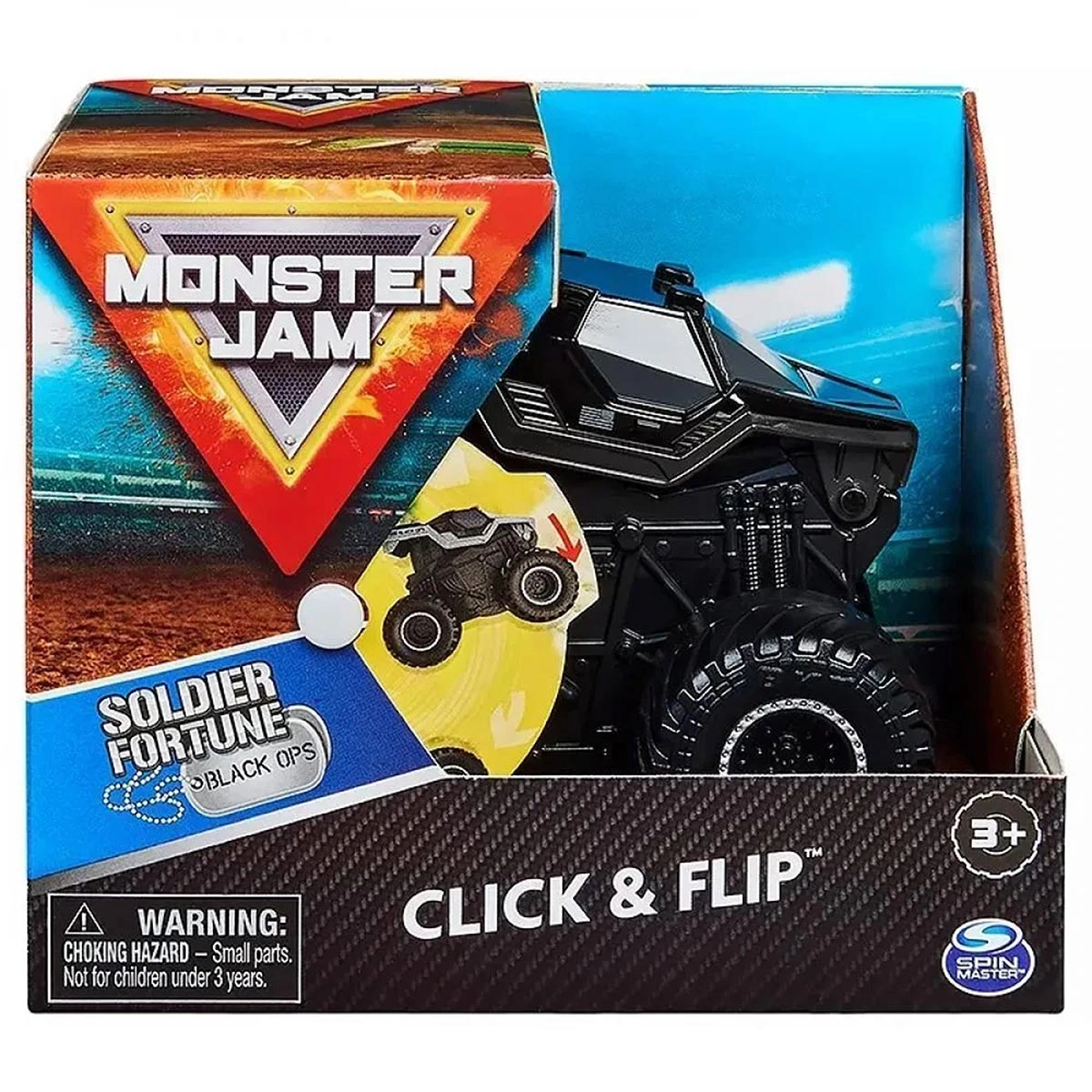 Carrinho Soldier Fortune Black Ops Click & Flip- Monster Jam