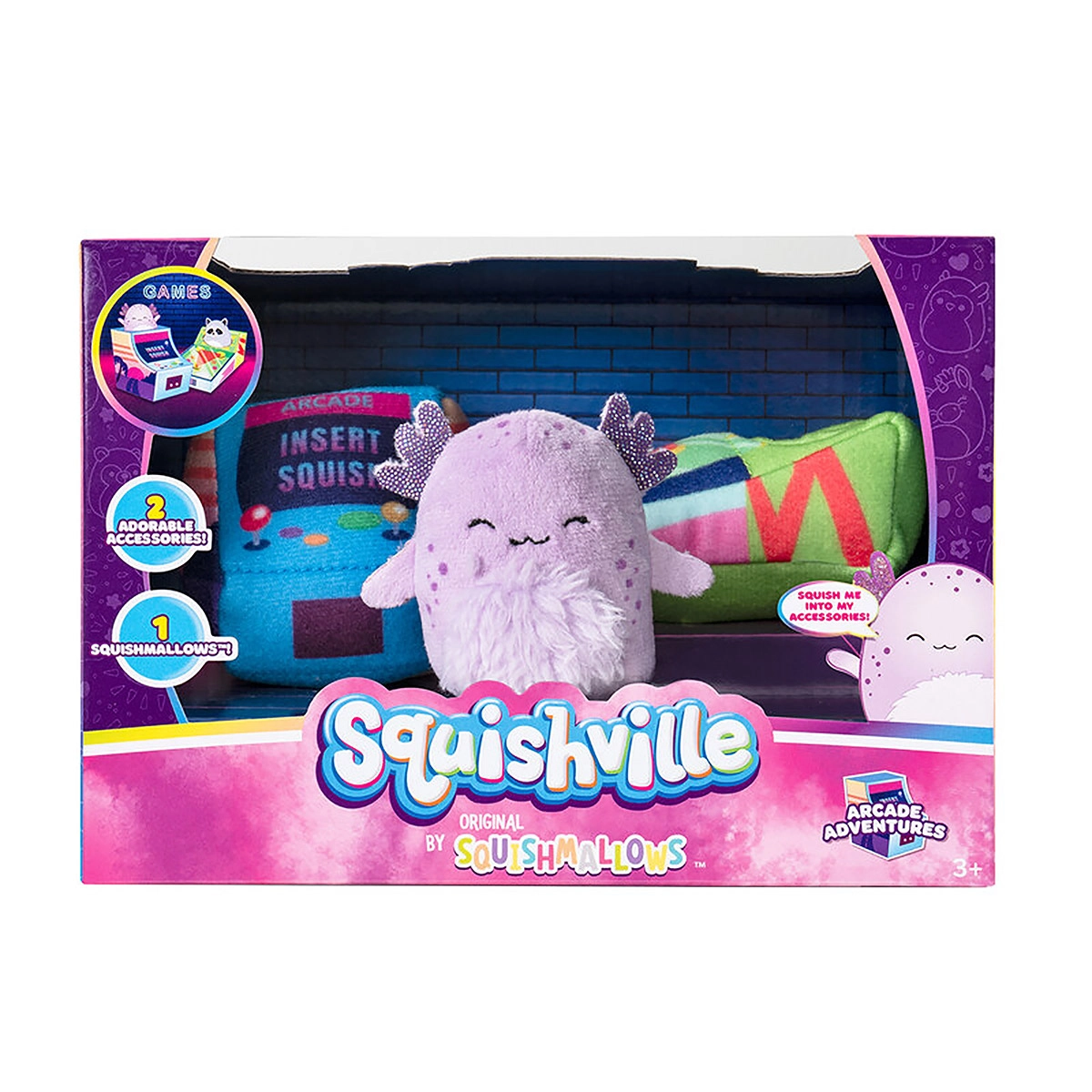 Squishville - Mini Squishmallows + 2 Acessórios - Arcade Adv.