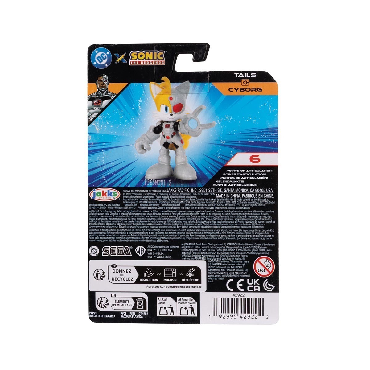 Boneco Articulado Do Tails Cyborg de 6cm - Sonic Warner