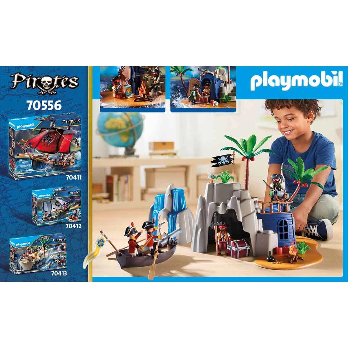 Playmobil - Esconderijo Da Ilha Pirata - Pirates - 70556 Playmobil - Esconderijo Da Ilha Pirata - Pirates - 70556