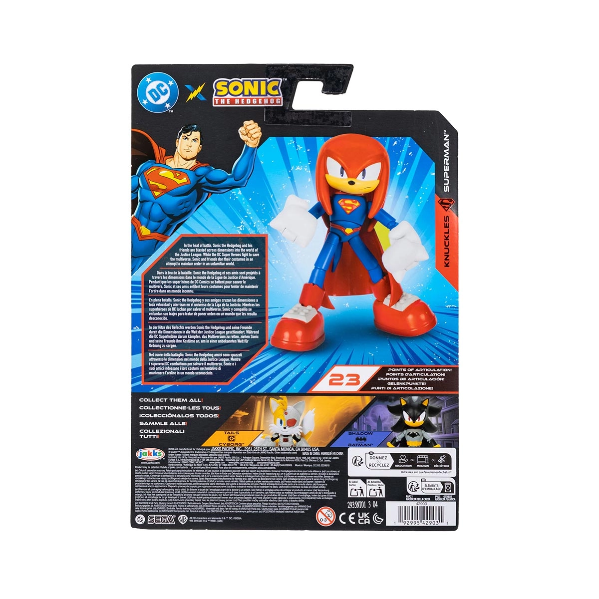 Boneco Articulado Knuckles Supeman de 12cm - Sonic Warner