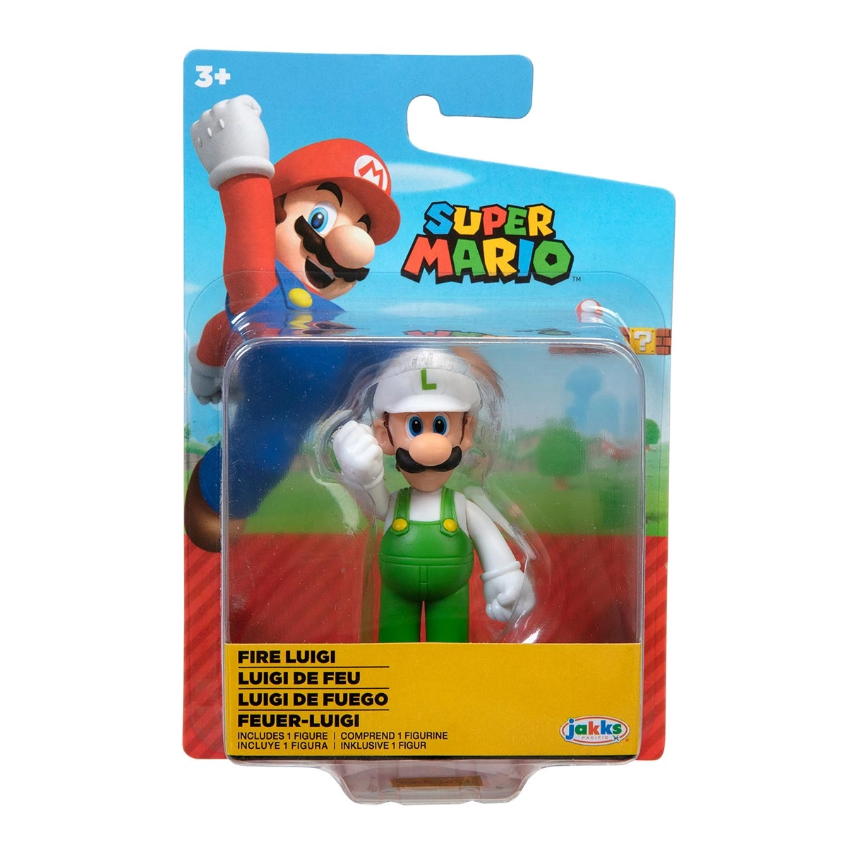 Boneco Articulado Luigi de Fogo de 6cm - Super Mario