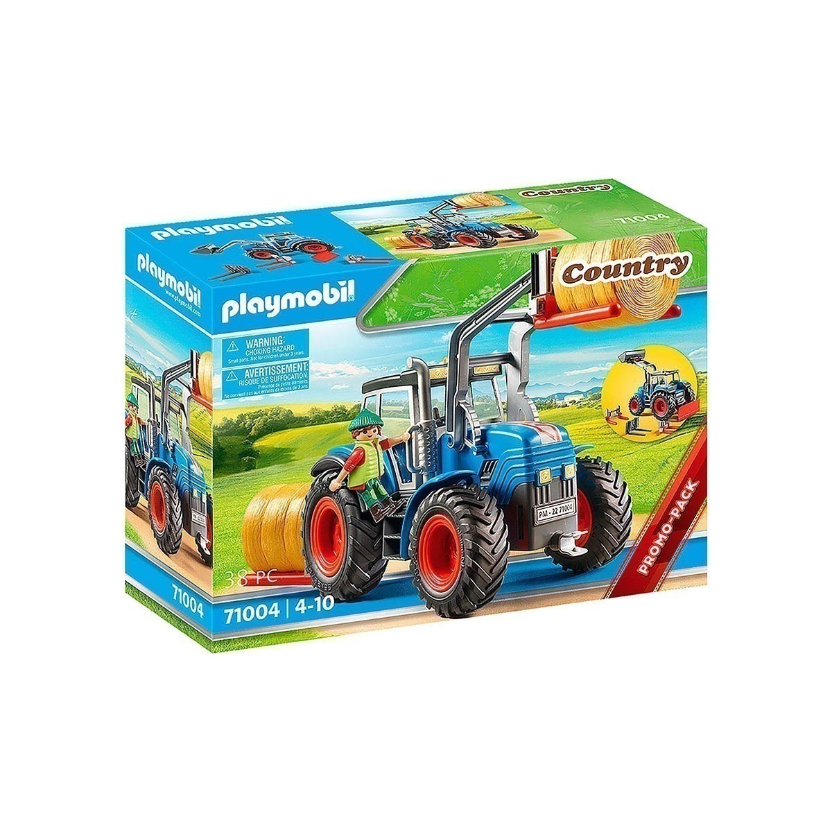 Playmobil - Grande Trator Com Acessórios - Country - 71004