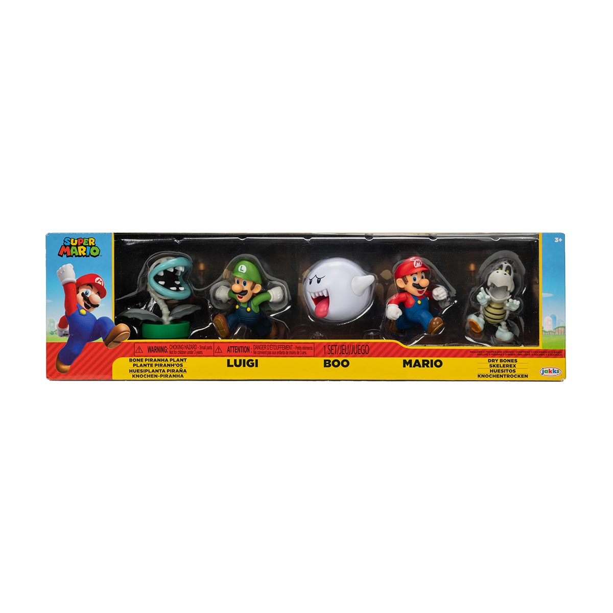 5 Bonecos Toad, Luigi, Mario, Toadette, Nabbit - Super Mario