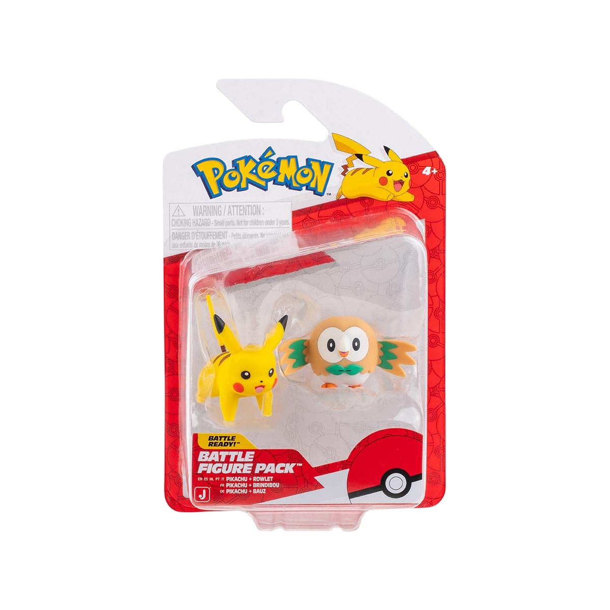 2 Bonecos De Batalha Pikachu + Rowlet - Pokémon