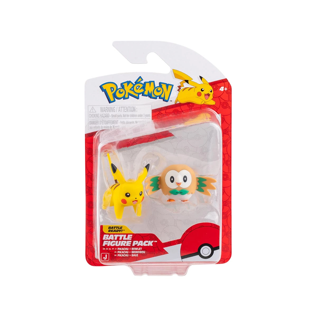 2 Bonecos De Batalha Pikachu + Rowlet - Pokémon
