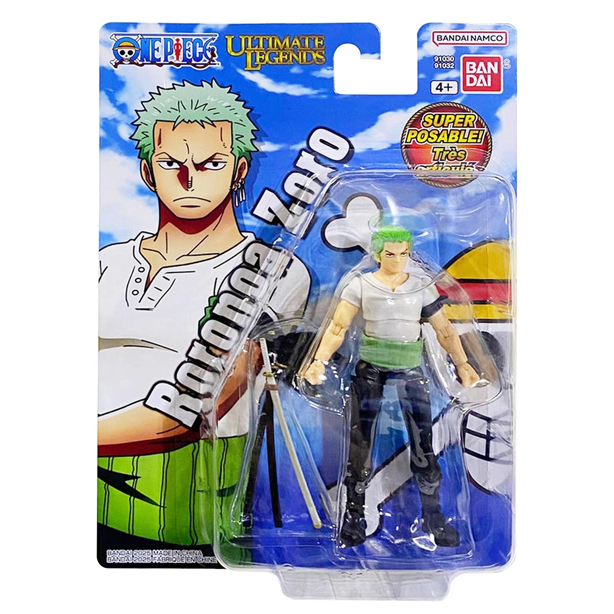 One Piece, Boneco Roronoa Zoro 12cm com  Acessório