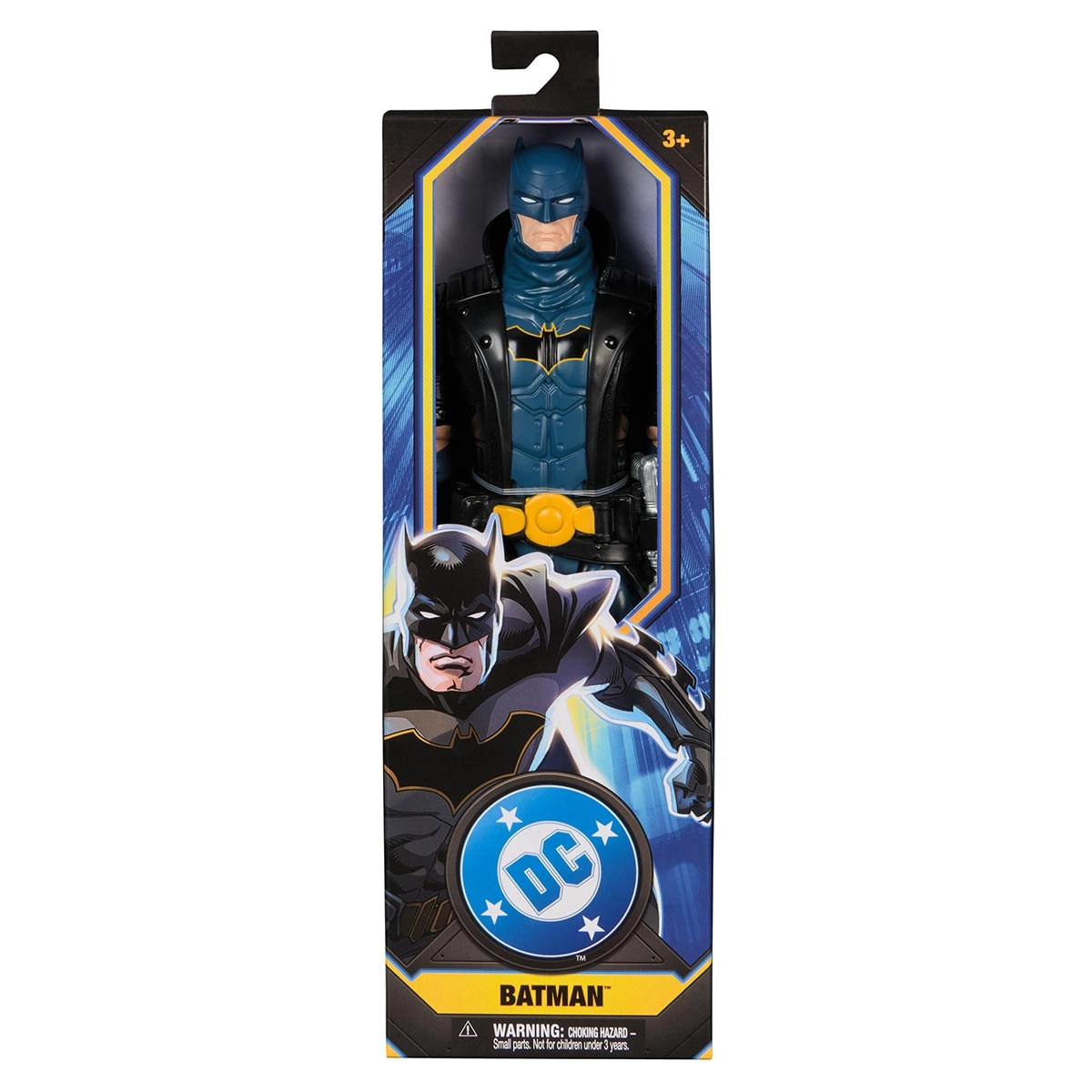Boneco Batman Azul com Sobretudo Preto  De 30Cm - Batman