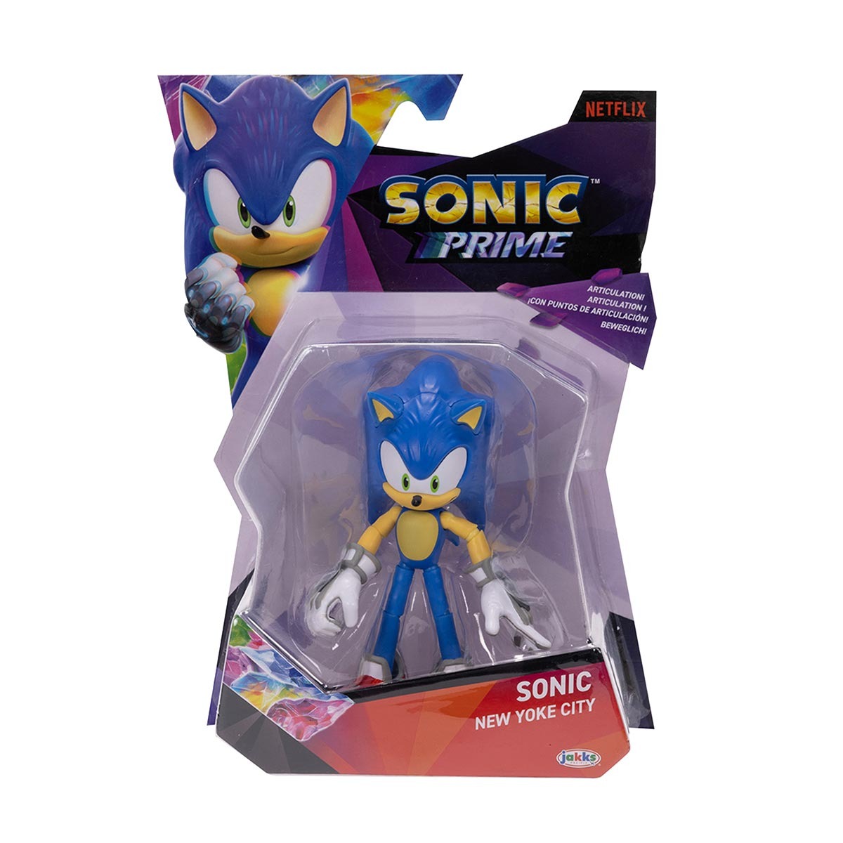 Boneco Articulado Sonic New Yoke City De 13Cm - Sonic Prime
