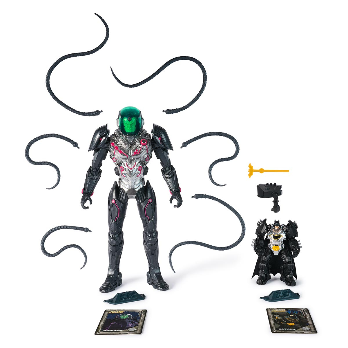 2 Bonecos Brainiac de 30cm vs Batman de 10cm - DC Comics