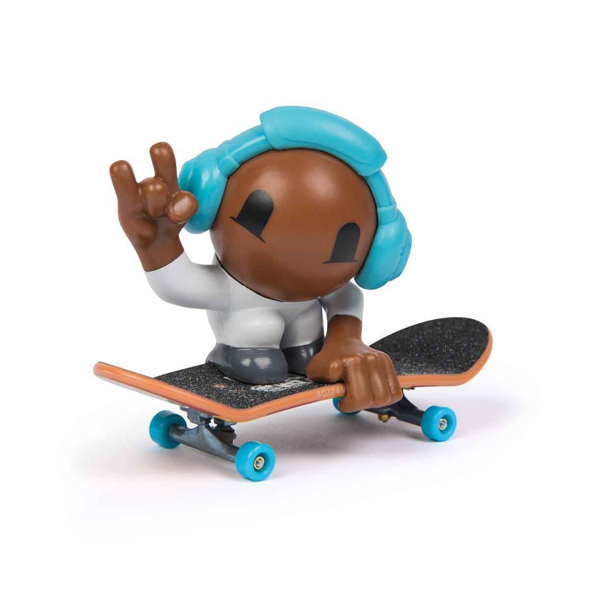 Skate De Dedo E Boneco Sk8 Crew (Fone Azul) 96Mm - Tech Deck