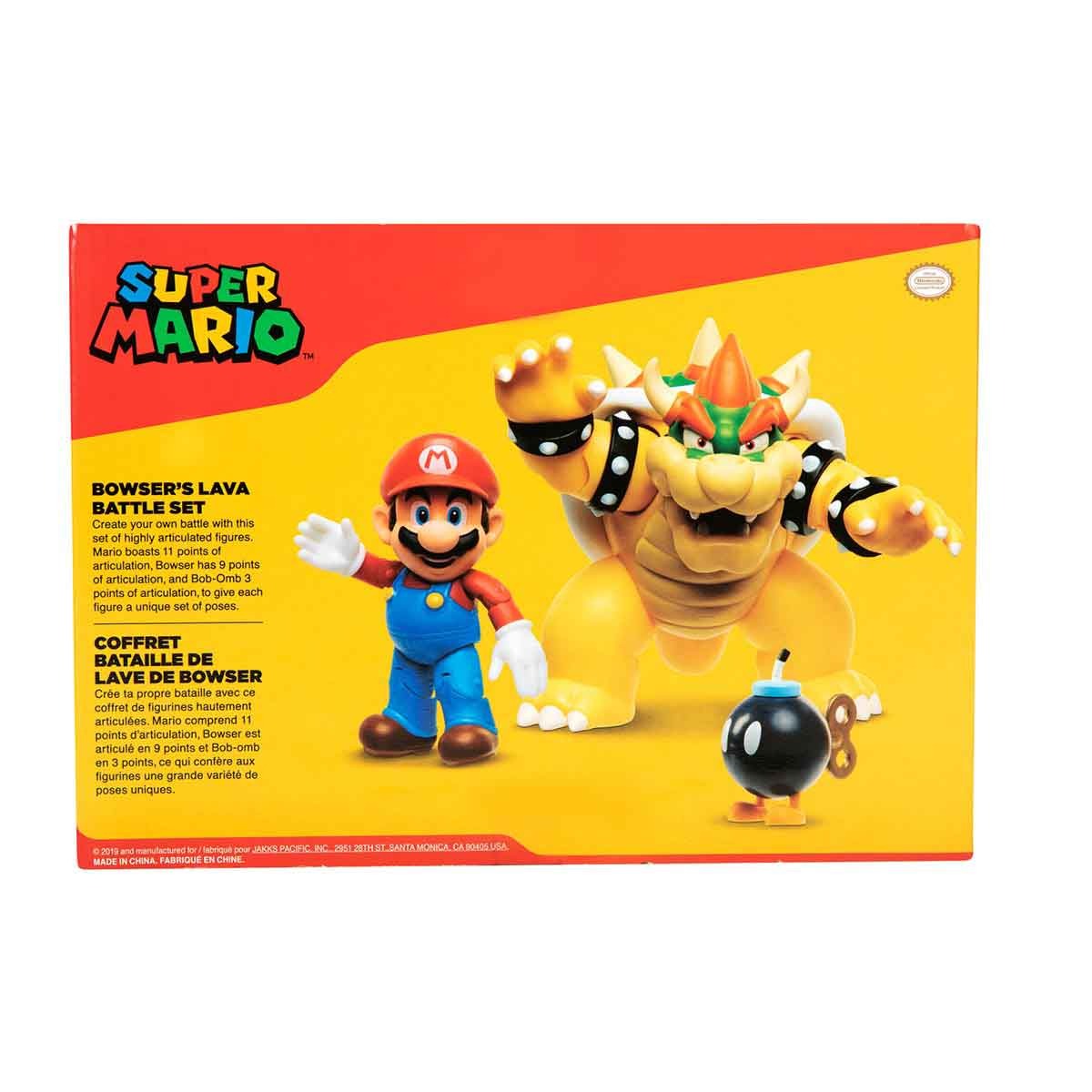 Conjunto Com 3 Bonecos Mario Vs Bowser - Super Mario