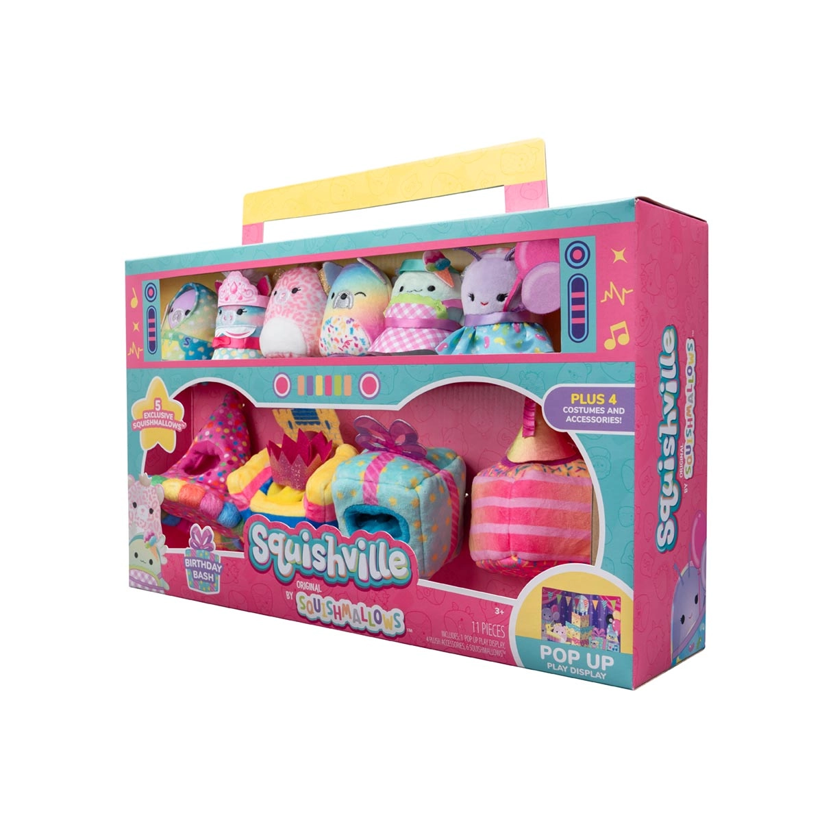 Playset Festa De Aniversário Com 6 Pelúcias - Squishville