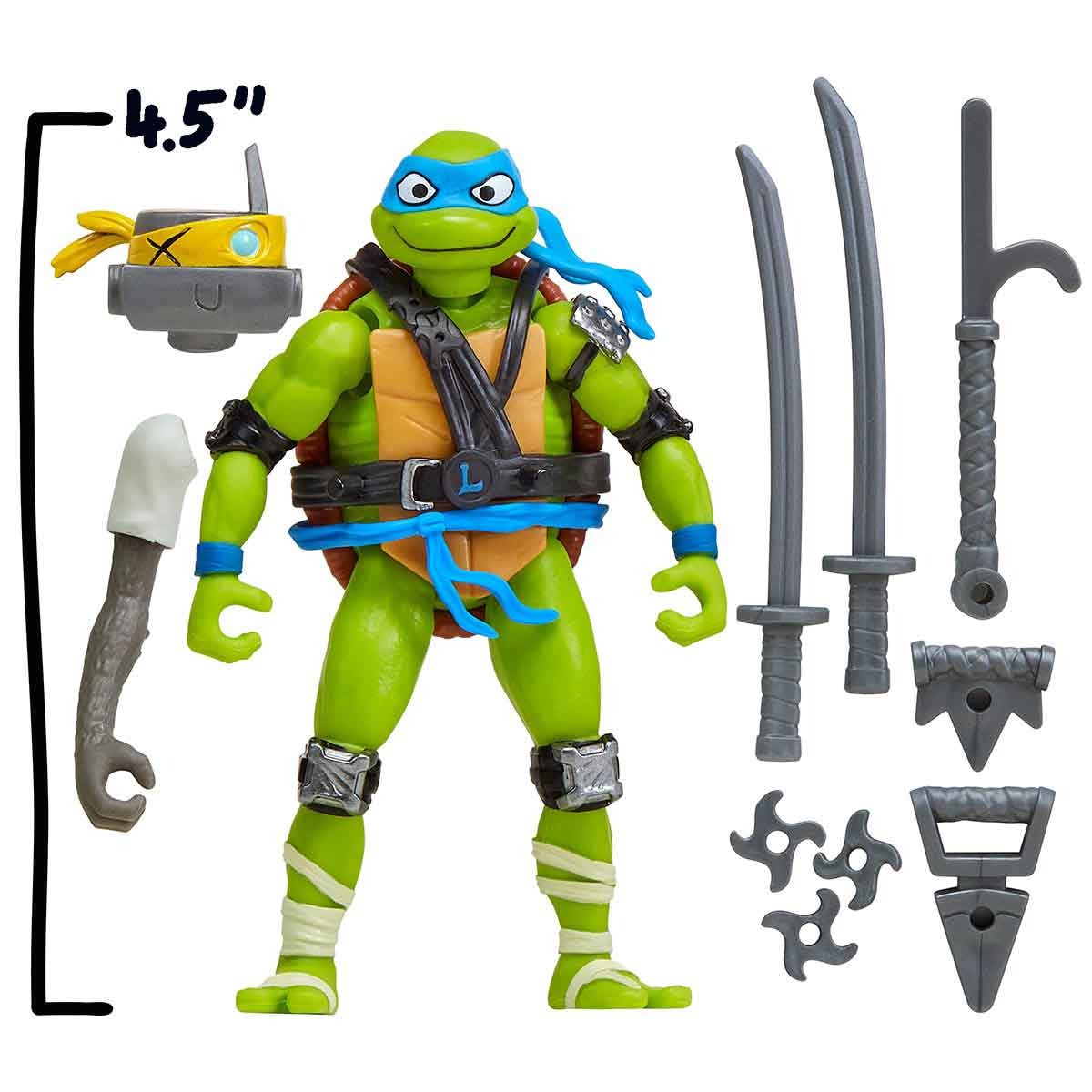 Boneco Leonardo de 10cm Mix 'N Match - As Tartarugas Ninja
