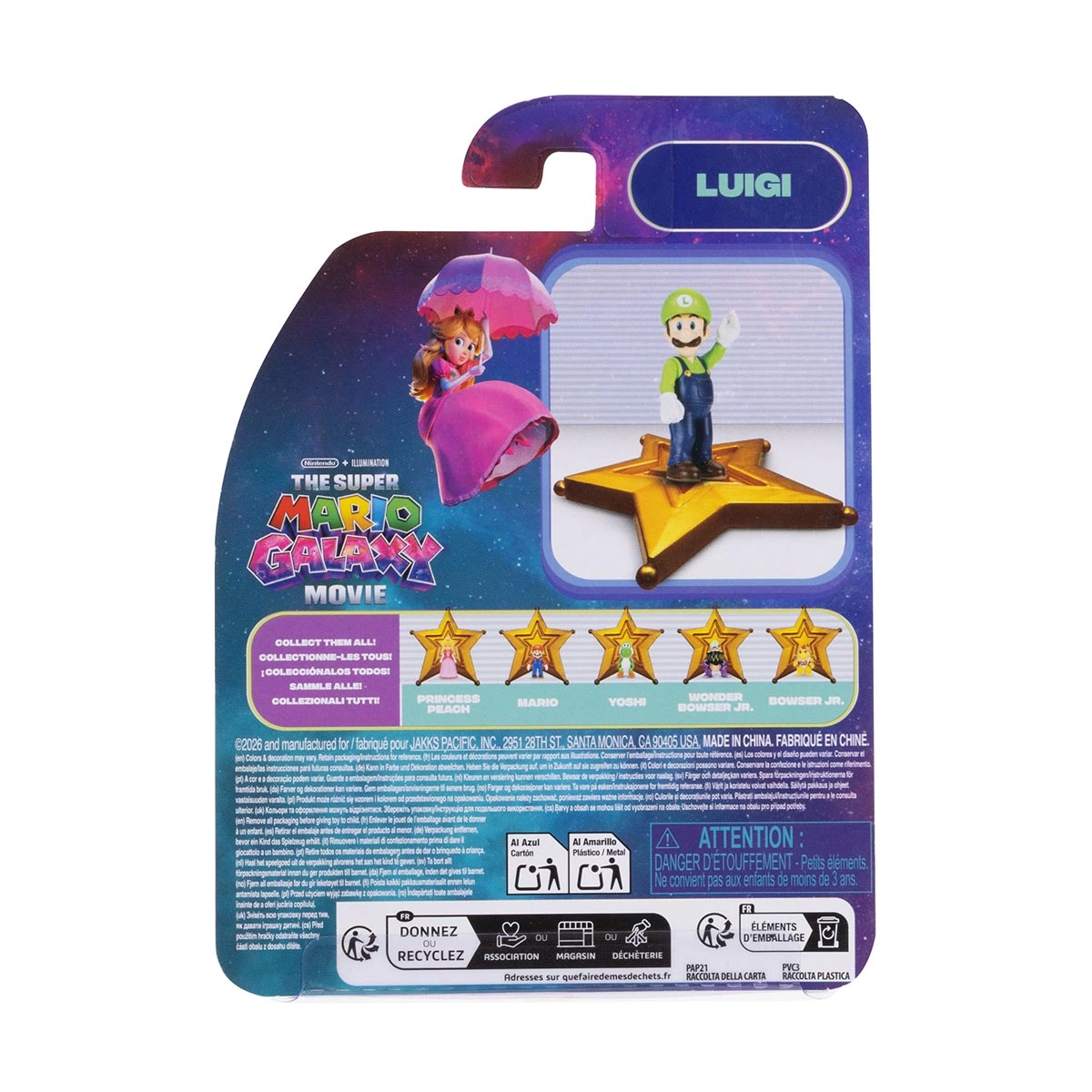 Mini Boneco Luigi de 3cm - Super Mario Galaxy, O Filme