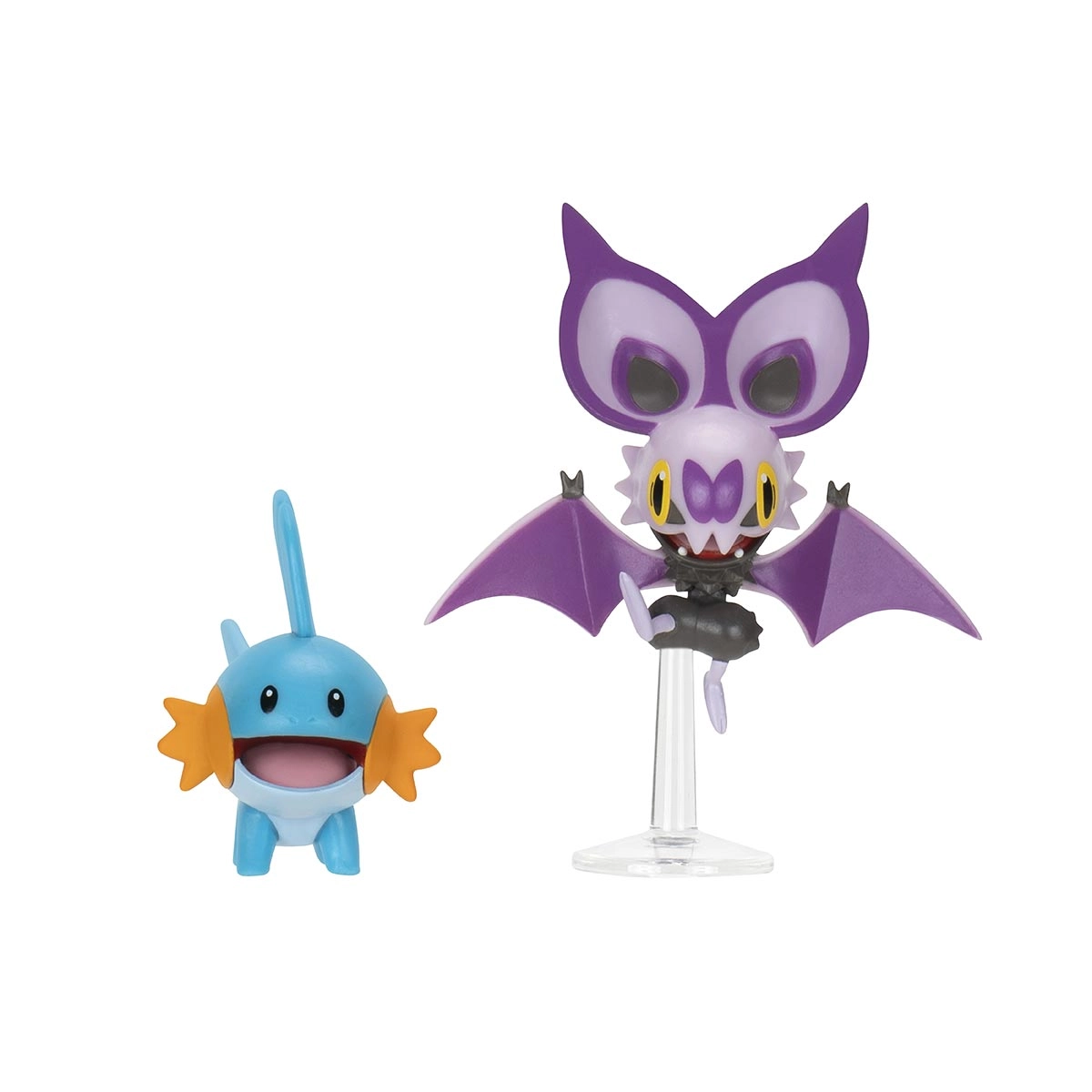 2 Bonecos De Batalha Mudkip e Noibat - Pokémon