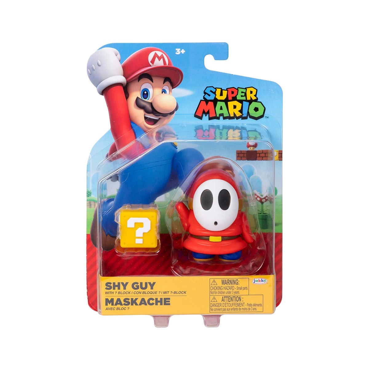 Boneco Shy Guy de 7cm com Bloco ? - Super Mario