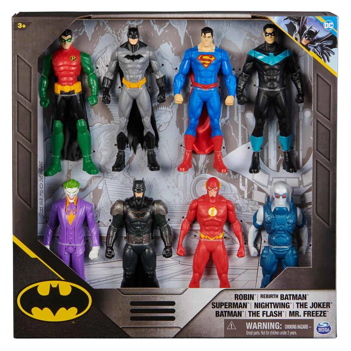 8 Bonecos Herois E Viloes Da Dc De 15Cm - Batman