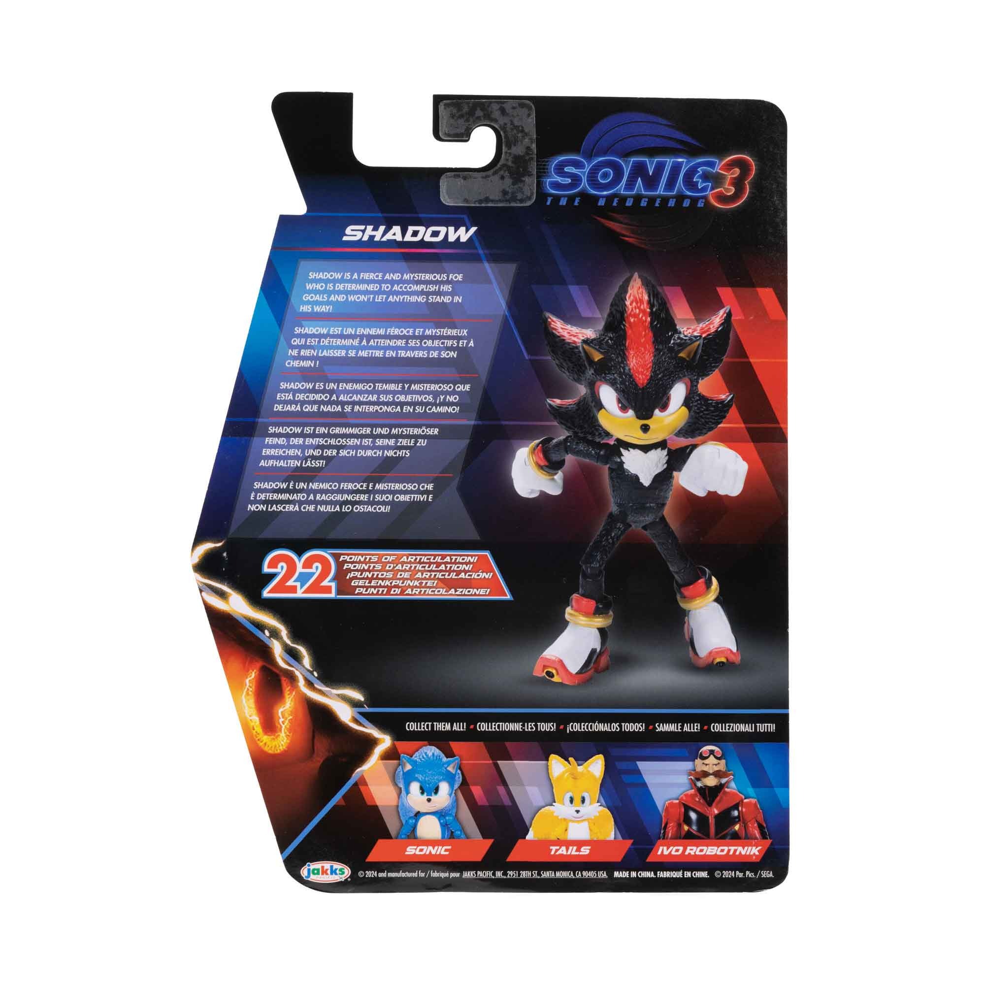 Boneco Shadow de 12cm - Sonic 3 Filme