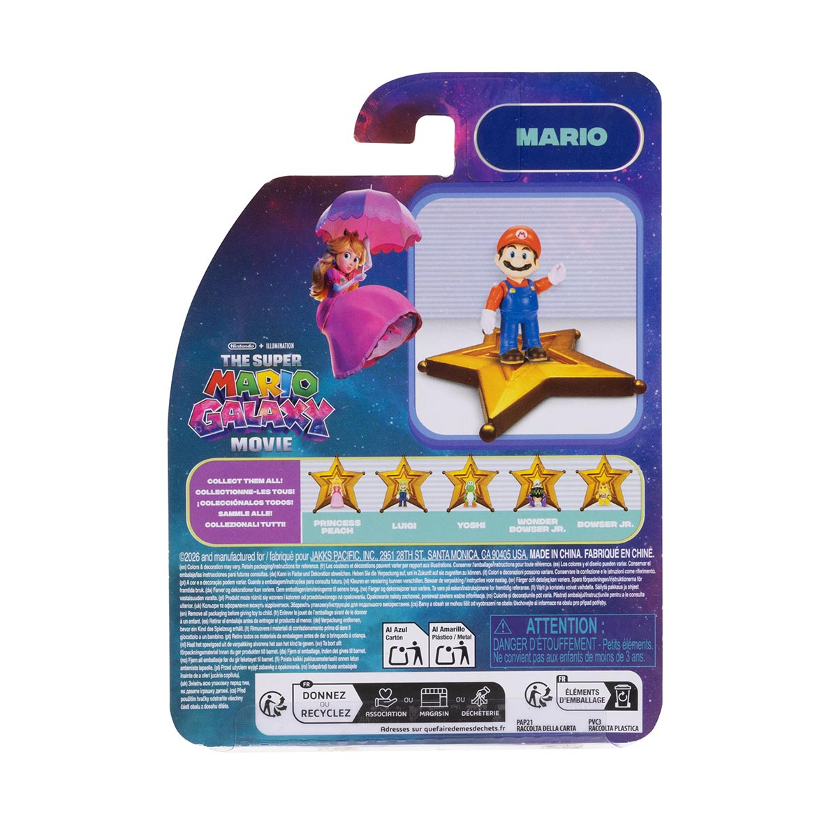 Mini Boneco Mario de 3cm - Super Mario Galaxy, O Filme