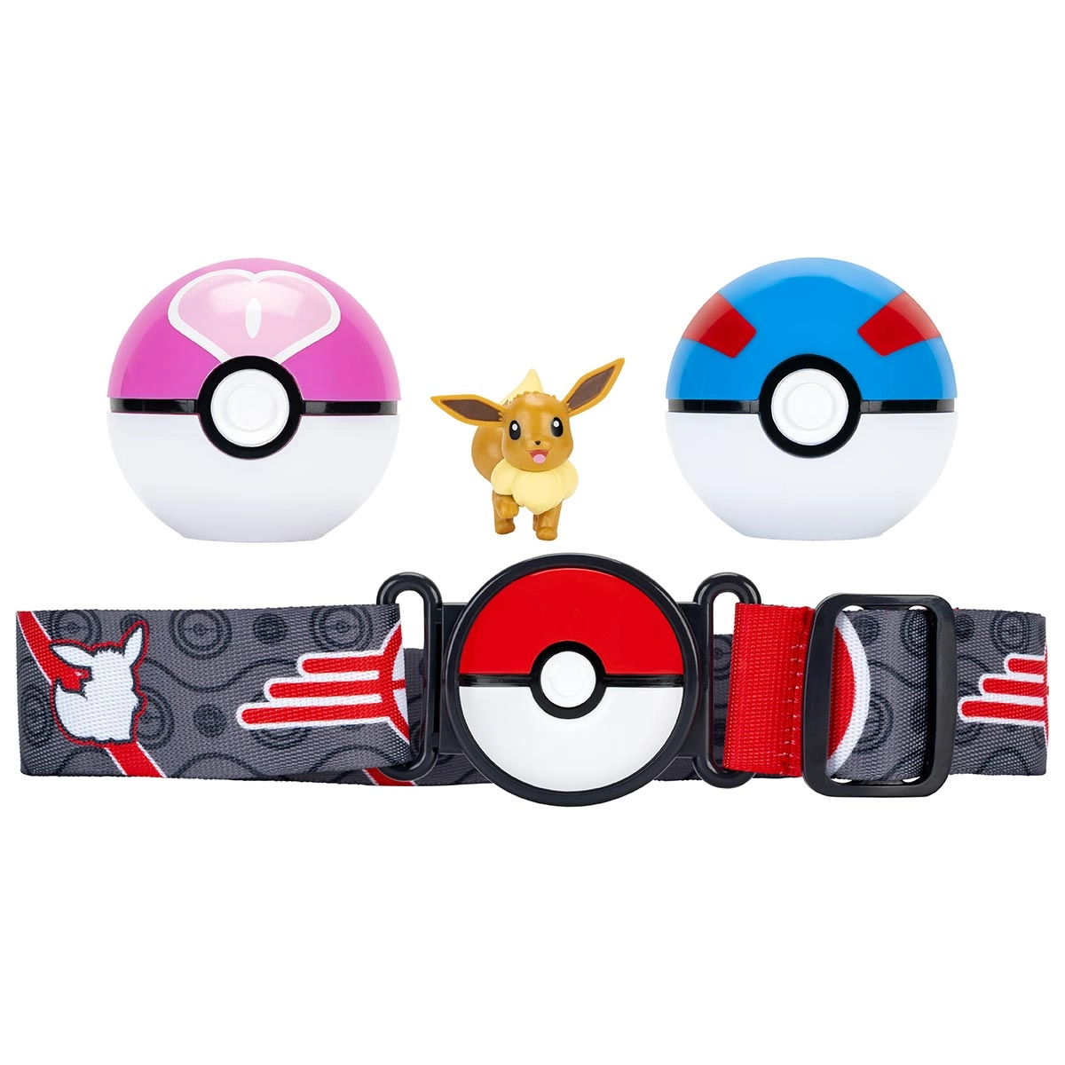 Cinto Com Boneco Eevee E 2 Pokébolas - Pokémon