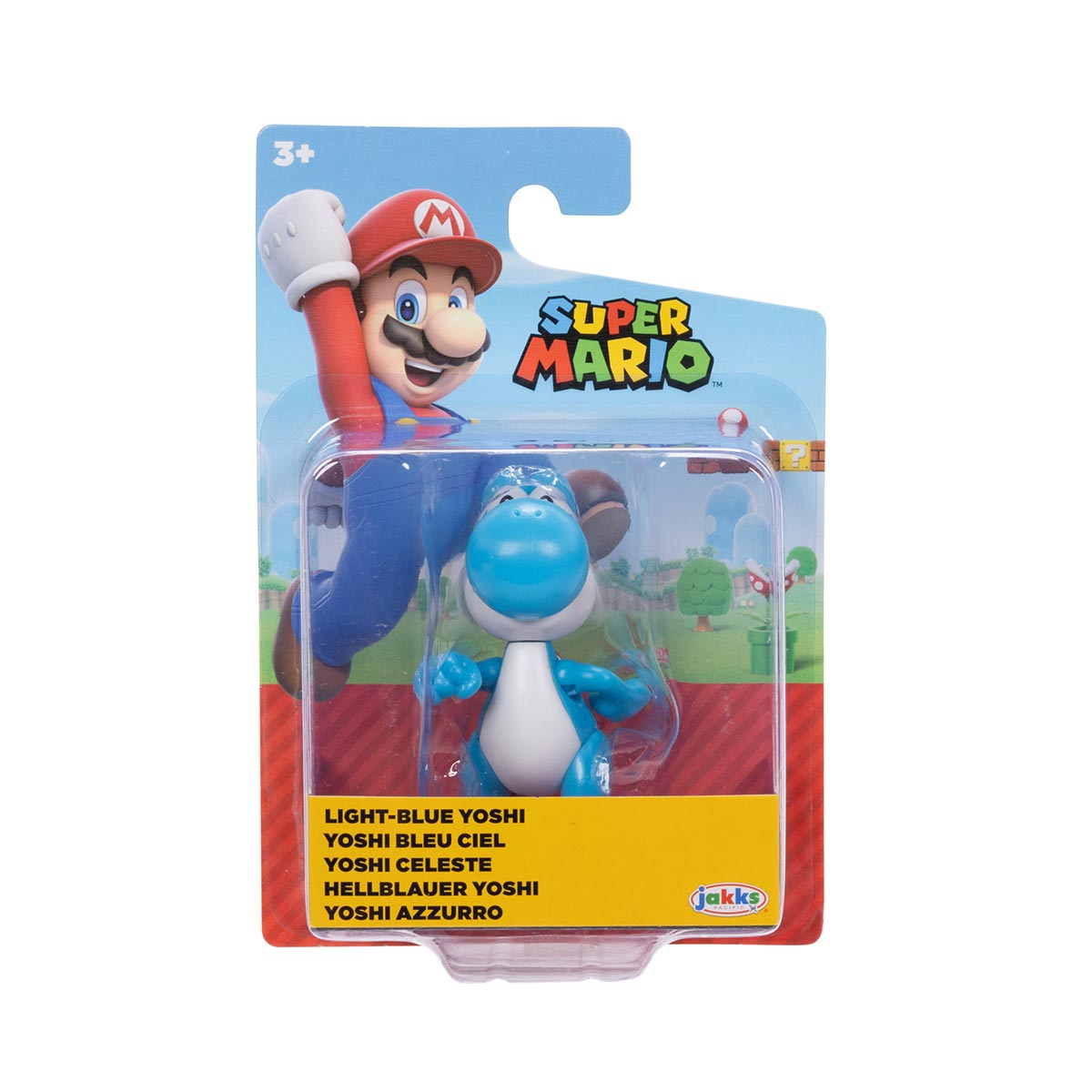 Boneco Articulado Yoshi Azul Claro de 6cm - Super Mario