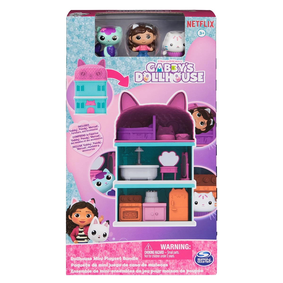 Gabbys Dollhouse - Conjunto De 3 Mini Playsets