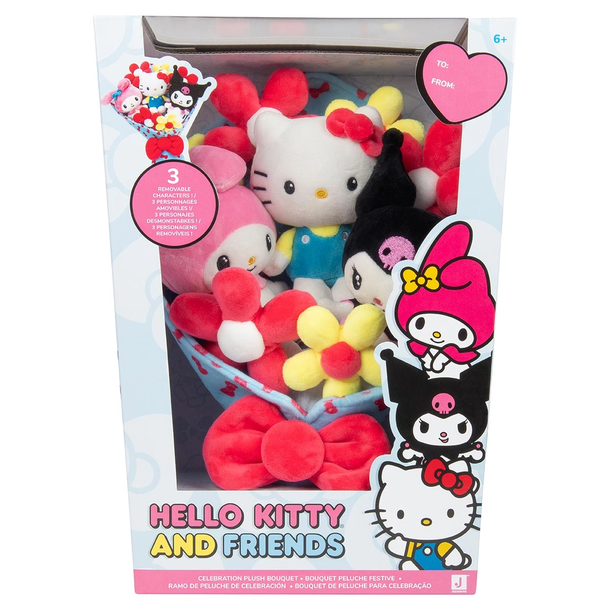 Buquê Valentine´s 30cm com 3Pelúcias Removíveis -Hello Kitty