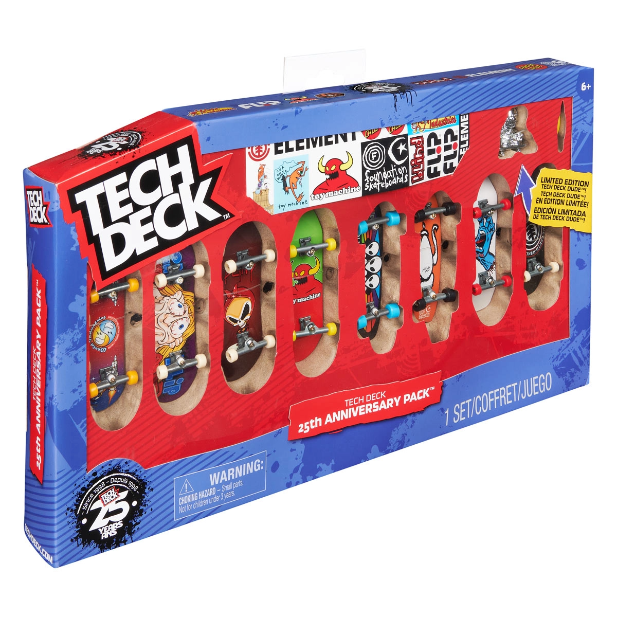 Tech Deck - Pack Com 8 Skates De Dedo Aniversário De 25 Anos