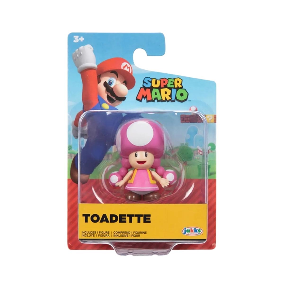 Boneco Toadette de 8cm com Moeda - Super Mario