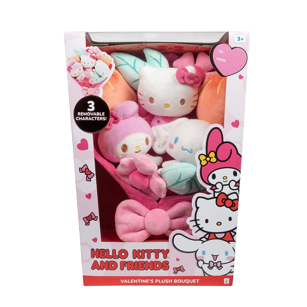 Buquê Valentine´s 30cm com 3Pelúcias Removíveis -Hello Kitty