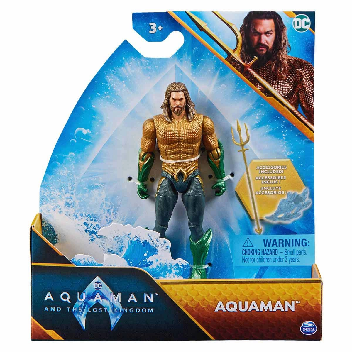 Boneco Aquaman 10Cm Com Acessórios - Filme Aquaman 2 Dc